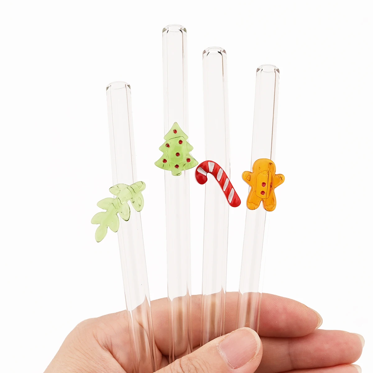 Christmas Glass Straw Set with Brush 1