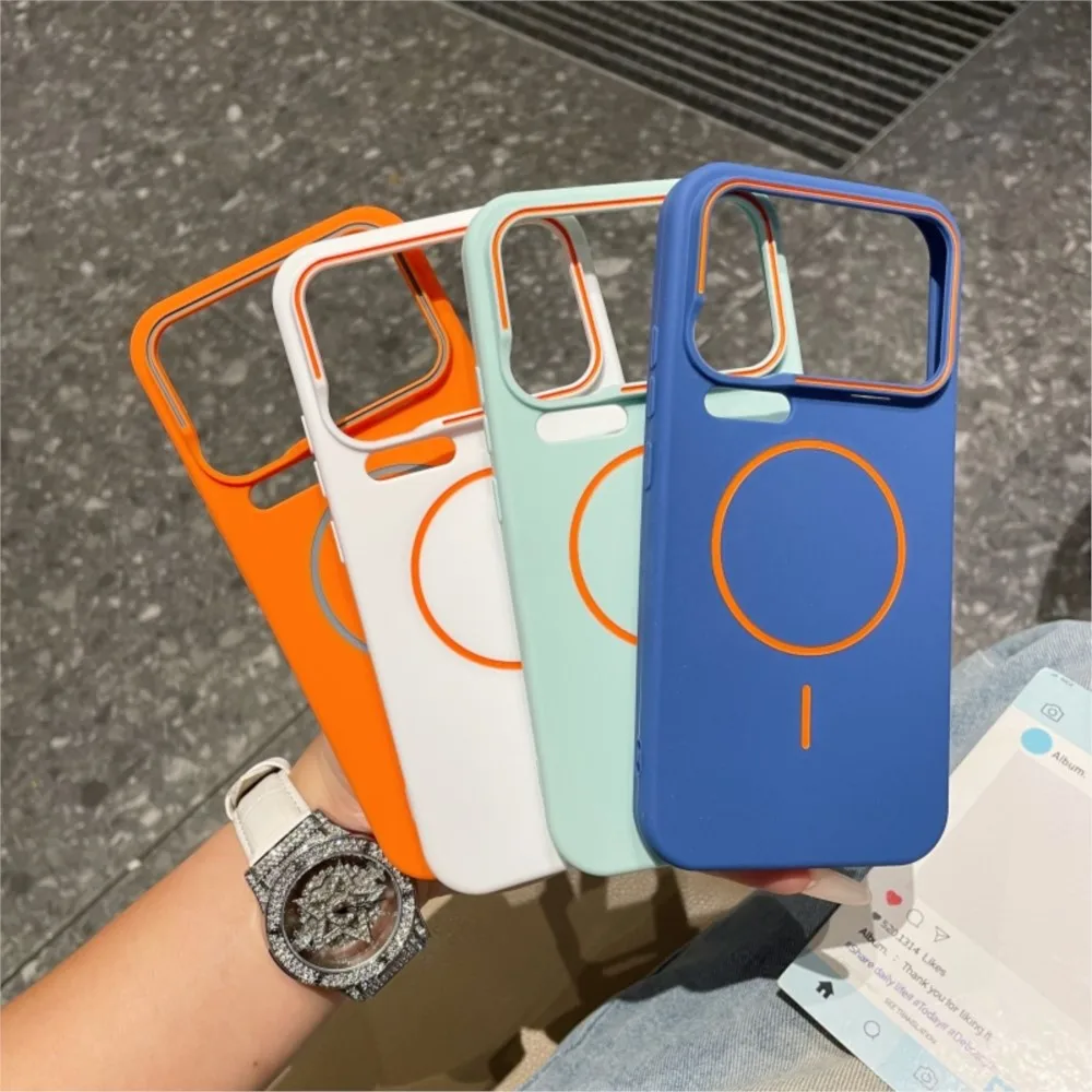 Matte Liquid TPU Silicone Magnetic Case with Wireless Charging Compatibility