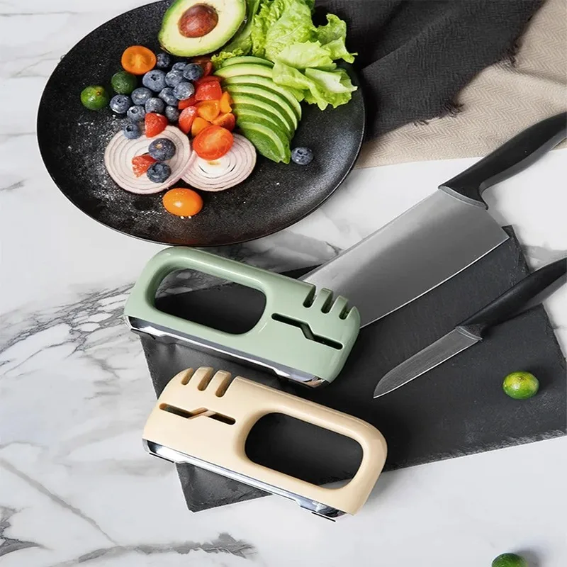 Household Nordic Style Downward Pressure Four in One Quick Sharpener Multifunctional Scissors Fruit Knife Sharpening Stone