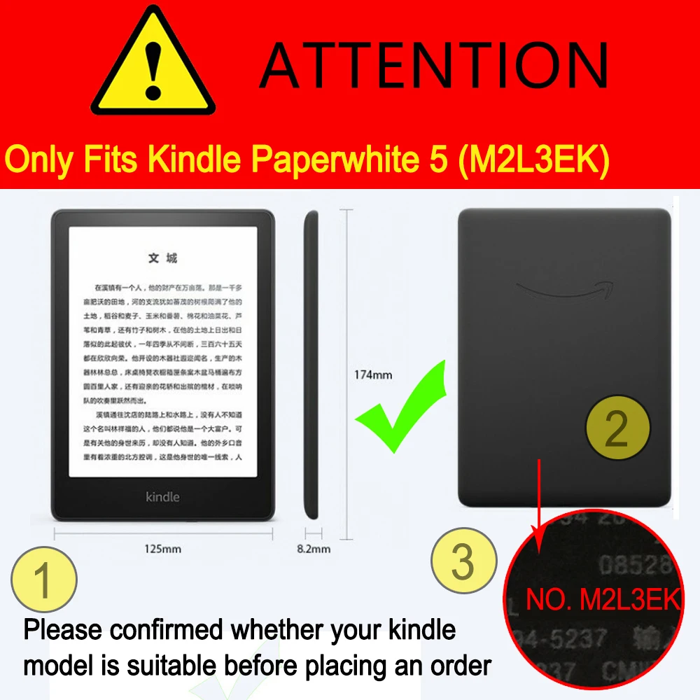 Shell protetor para Kindle, Paperwhite Case, capa