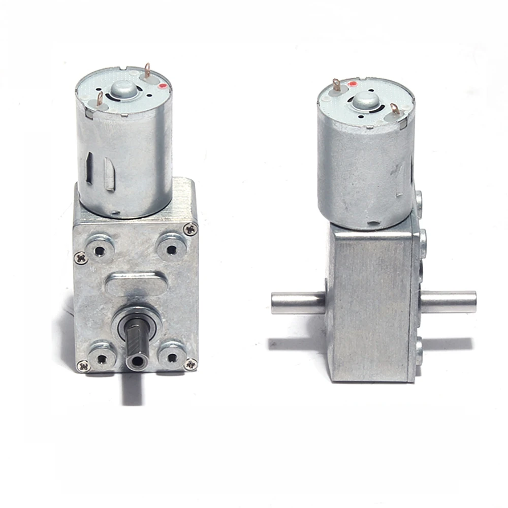 JGY-370 웜 기어 모터, DC 하이 토크 저속, 6mm 더블 샤프트 감속기, 마이크로 자동 잠금 전기 모터, 6V, 12V, 24V