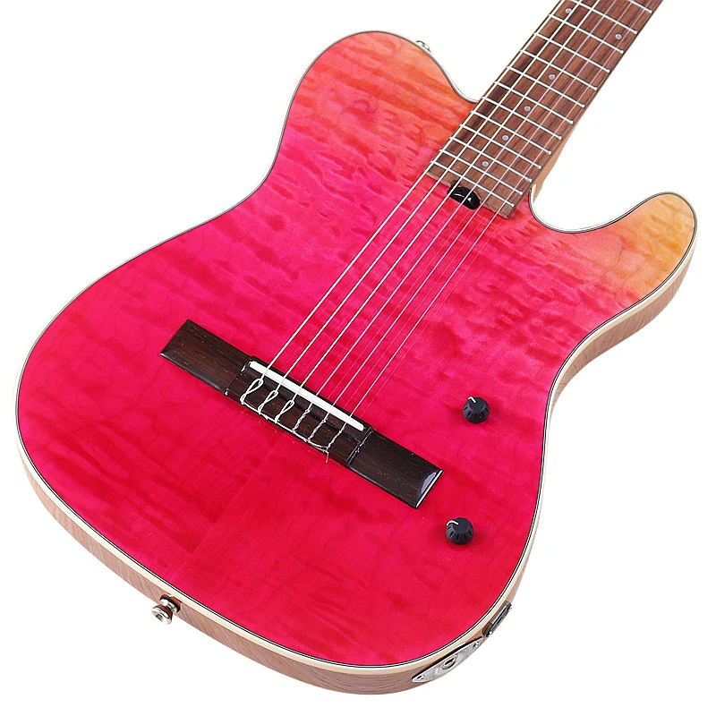 Thin Body Silent Classic Guitar 39 Inch 22 Frets Solid Wood Red Cedar Top Okoume Wood Back and Side