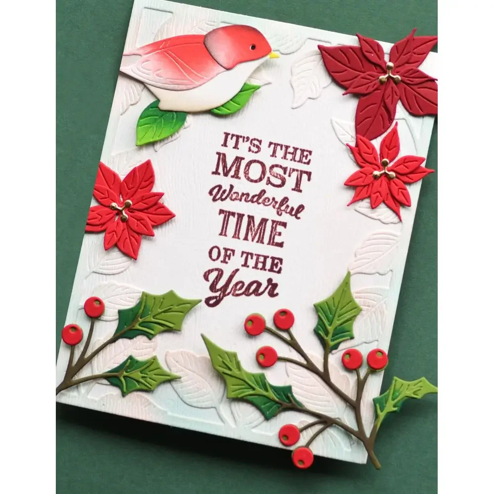 Christmas Huddled Sparrow Metal Cutting Dies and Clear Stamps Cut Die Mold Blade Knife Punch Scrapbook Paper Craft Stencils Dies