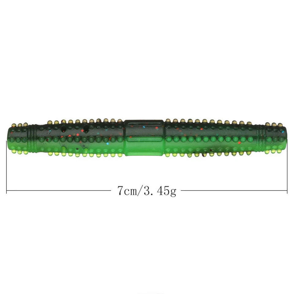 Loogdeel 8PCS 7cm/3.45g Tpr Ned Worm Fat Worm Finesse Rig Floating Swim Bait Stickbait Soft Fishing Lures Swimbait Bass Pike
