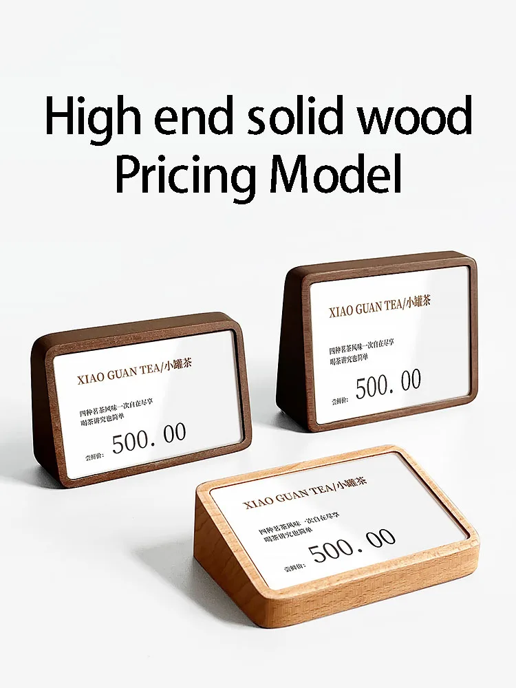 단단한 나무 테이블 카드 홀더 디스플레이 보드, 수직 가격 보드, 테이블 보드,..