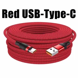 Universal USB Type C Super Fast Charge & Extend Data Cable, Available in Multiple Lengths - 3m (Red)