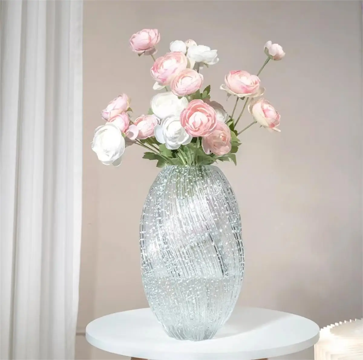 Wholesale Luminous Houseware Flower Clear Cylinder Customized Glass Vase purse vase Decoration Floral Arrangement Vase fish tank 2