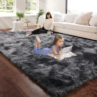 Tapis en velours long de luxe VIKAMA, tapis moelleux antidérapant pour chambre à coucher, salon, décoration de la maison 2