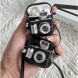 Silicone Camera-Inspired Earphone Case with Strap - Airpods 3 2021
