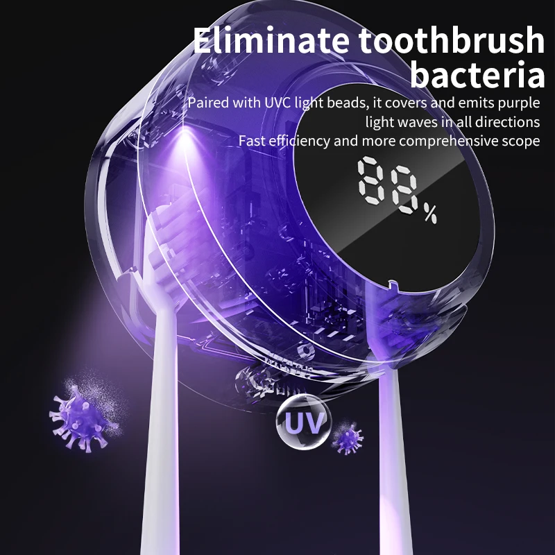 AiQUE Mini Portable Rechargeable Travel Toothbrush Sterilizer UV No Drilling Electric Toothbrush Holder Disinfection Box toothbrush sterilizer
