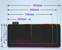 LED Light Mousepad RGB Keyboard Cover Desk-mat Colorful Surface Black Mouse Pad Waterproof Multi-size World Computer Gamer - Image 6