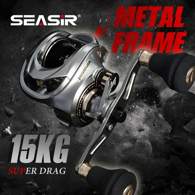 Seasir Megacuda Baitcasting Reel Drag 15KG Deep Spool 6.5:1 Aluminum Frame  Carbon Side Double Handle Jigging Metal Reel Seawater - AliExpress