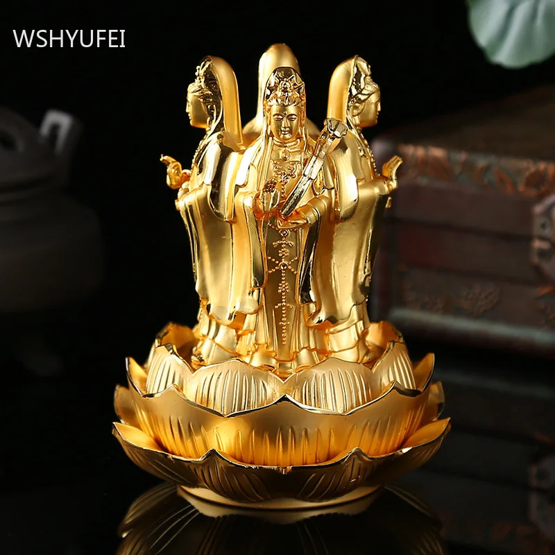 

Chinese Guanyin God of Wealth Metal Ornaments Feng Shui Crafts Car Decorations Home Living Room Desktop Decor Lucky Money Gifts