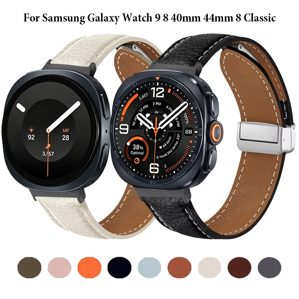 Premium Leather Magnetic Watch Band Bracelet