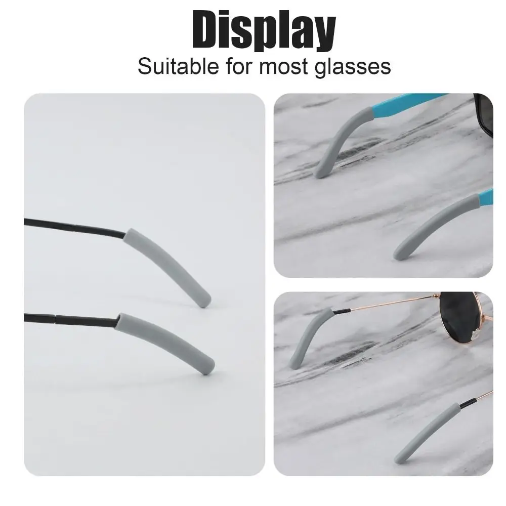 DHWEKU 3 Paia Punte per Occhiali in Silicone estremità Antiscivolo in Bianco e Nero Comodo Strumento di Riparazione per Gambe per Occhiali in Metallo Morbido Silicone