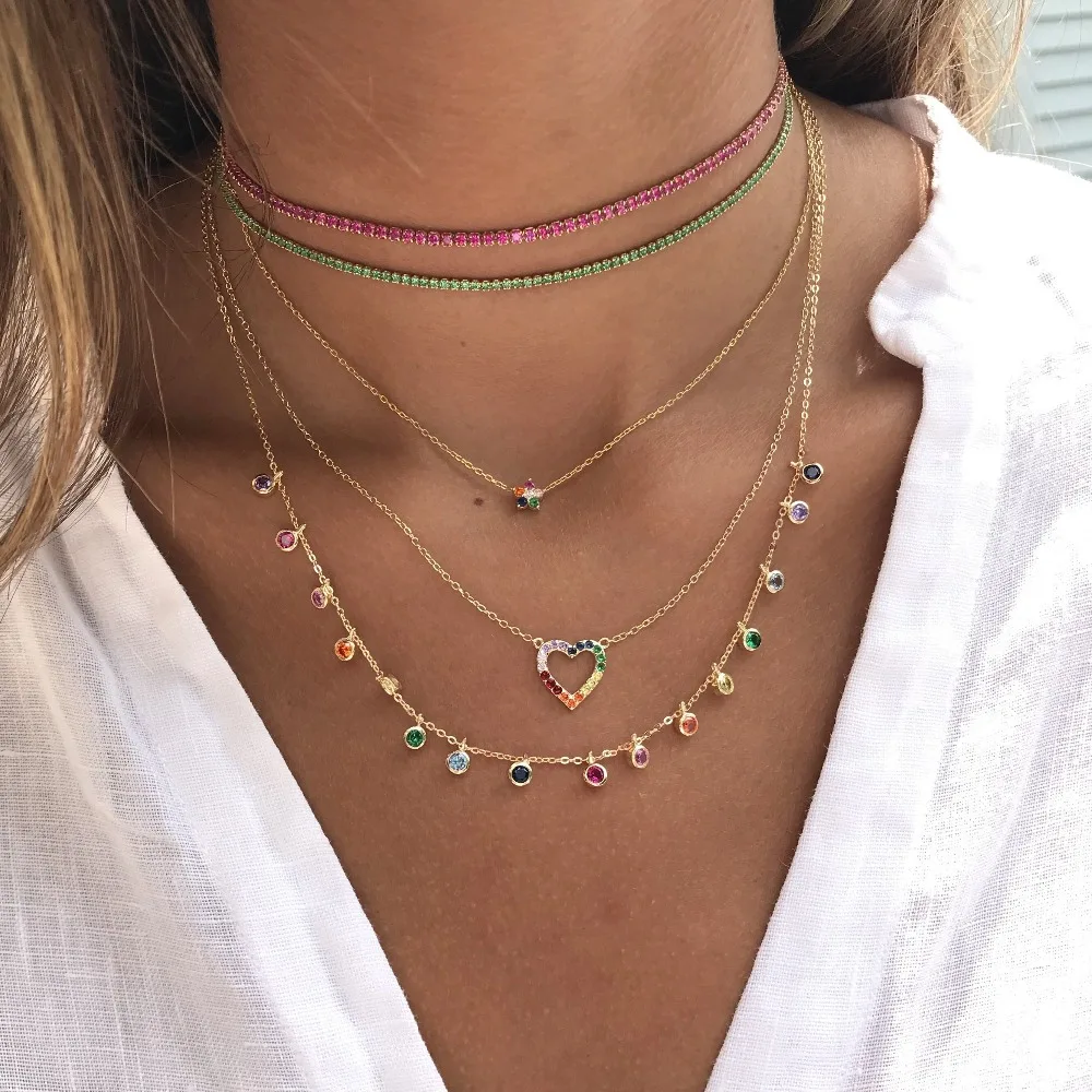 Collier Ras De Cou Réglable Femme - Design Fleur En Zirconium Cubique - Doré (Neuf Sous Pochette)