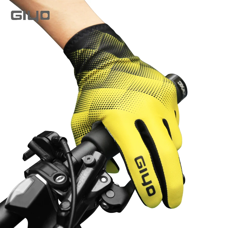 Giyo Winter Thermal Cycling Gloves Touch Screen Men Women MTB Bike Long Gloves 5-20℃ Autumn Sports Warm Mittens Non-slip 6