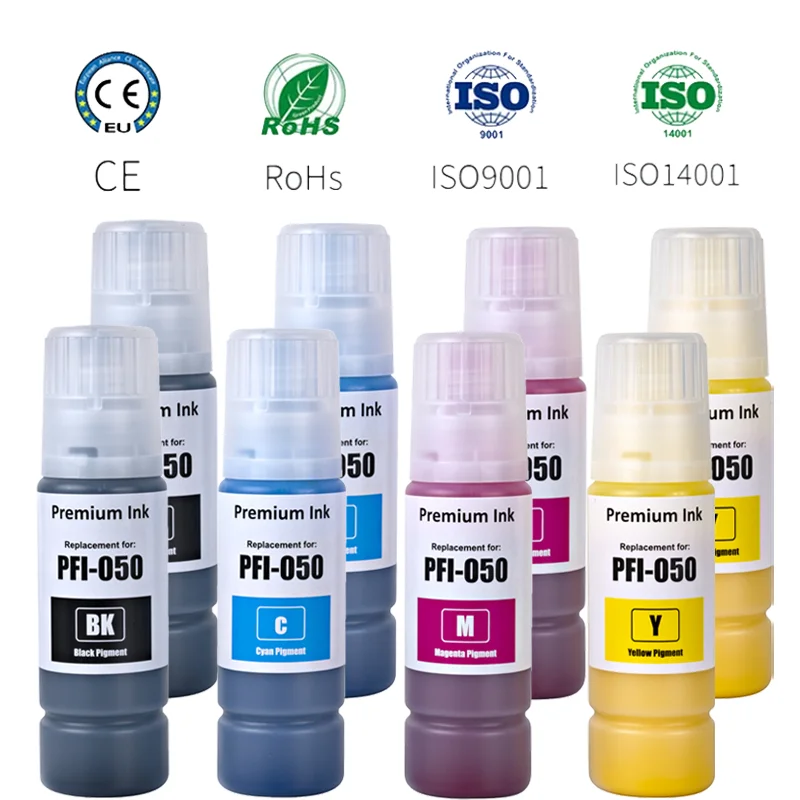PFI-050 PFI050 PFI 050 Premium Color Compatible Bottle Water Based Refill Pigment Ink for Canon ImagePROGRAF TC-20 TC20M Printer