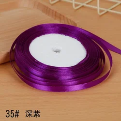 Elegant 6mm Satin Ribbon for DIY Crafts and Gift Wrapping (6mm deep purple)