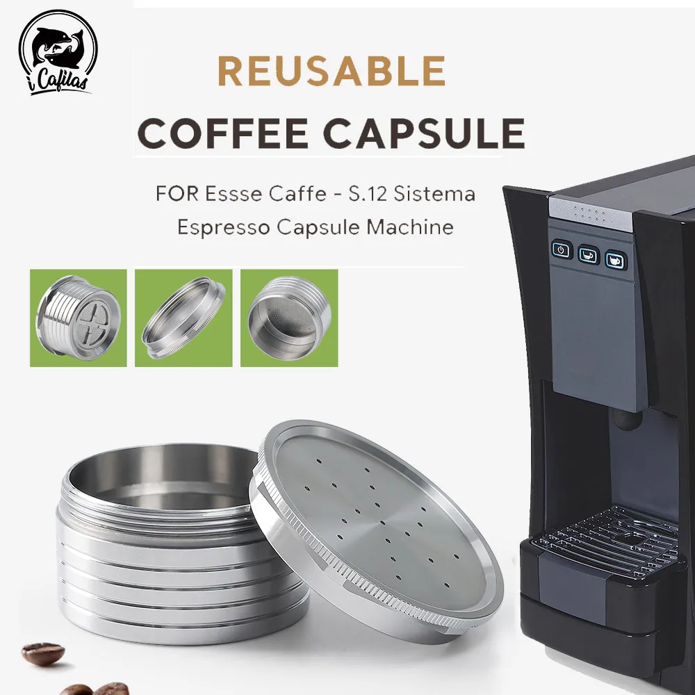 Icafilas Capsule Di Caffè Riutilizzabili Per Essse Caffe S.12 Sistema Espresso Maestoso Capsule Machine Richcrema Durable Cofee Filter