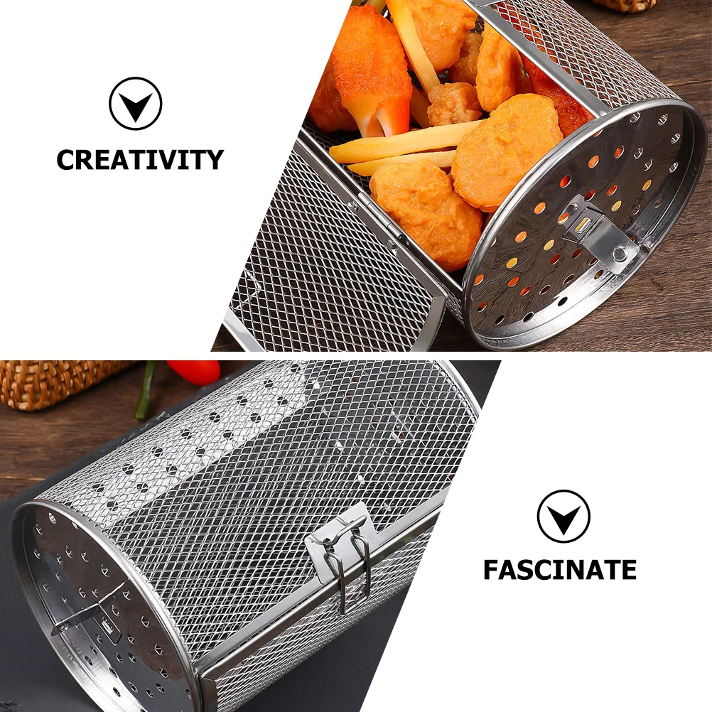 

Rotisserie Oven Fryer Basket Steel Rotisserie Air Fryer Accessories Baking Supplies Oven Basket Drum Oven Basket for Baking Home