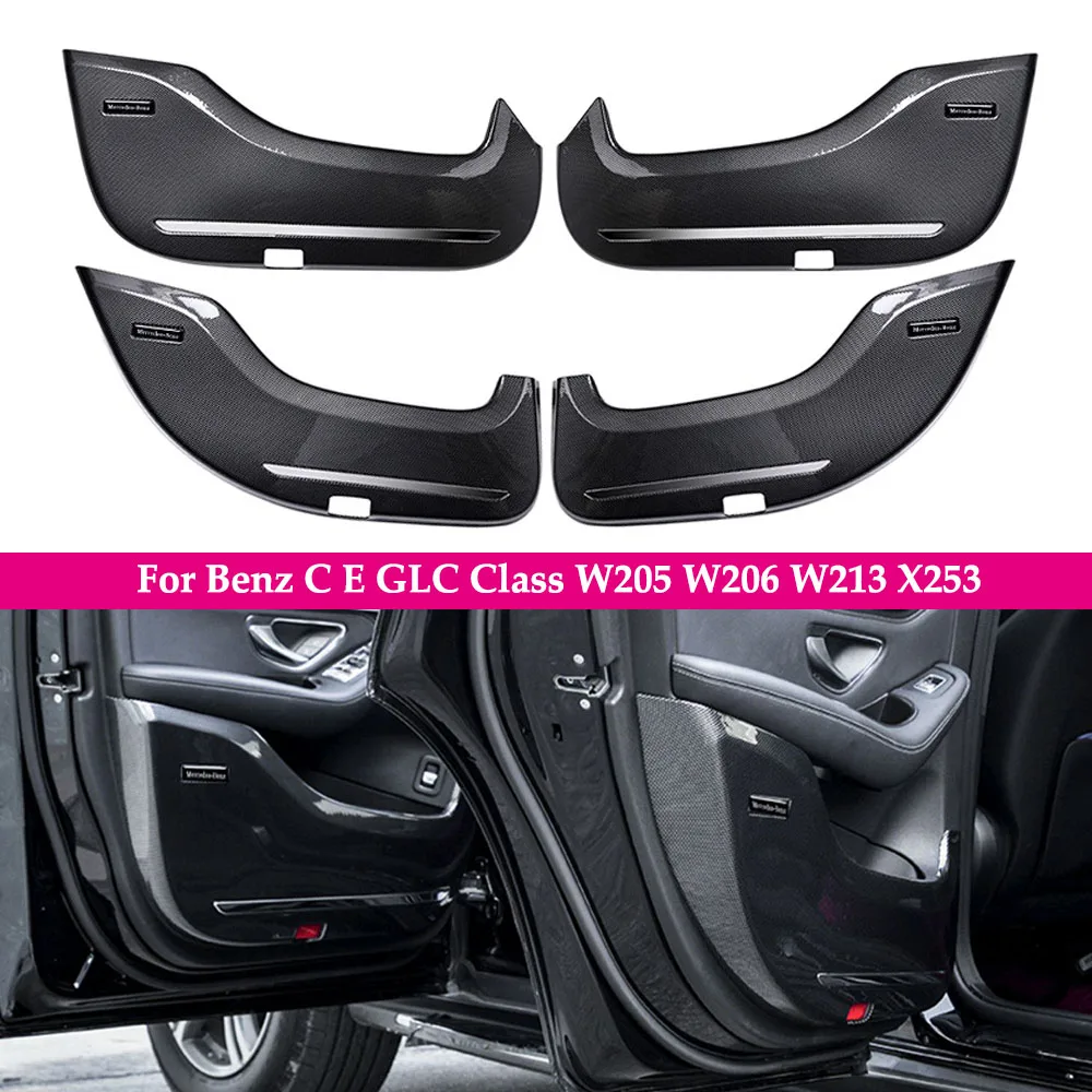 

ABS Carbon Fiber Inner Door Panel Protector Anti Kick Cover Panel Replacment For Benz C E GLC Class W205 W206 W213 X253 Retrofit