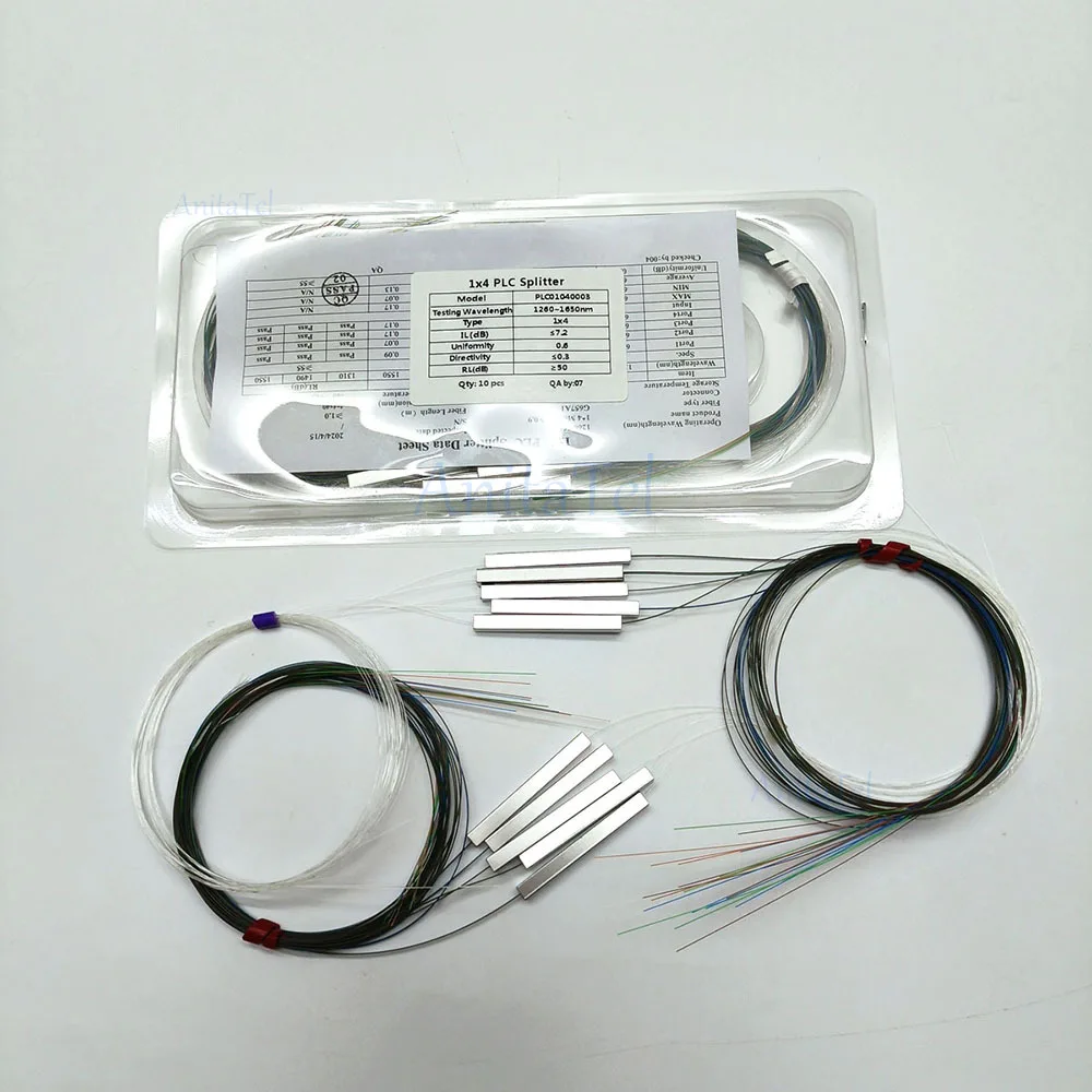 10pcs 1X2 1X4 1X8 1X16 Fiber Optic PLC Splitter Without Connector Cable 250Um 0.25Mm Mini Blockless Bare PLC Splitter