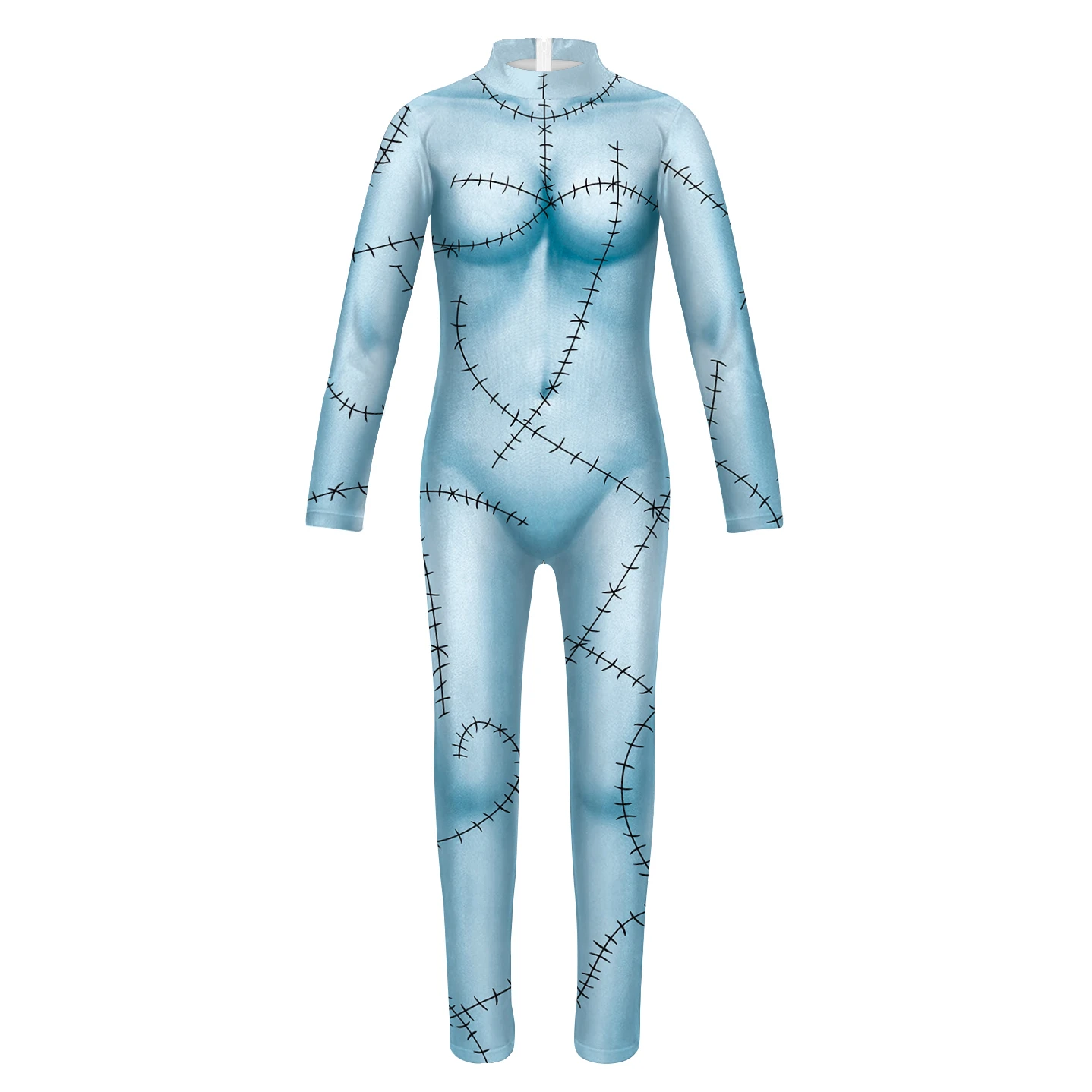 Zaw aland Halloween Sally Kostüm Patchwork Muster Bodysuit Mädchen Phantasie Verkleidung Anzug Karneval Zentai Catsuit Party Kleidung Geschenke – Detail 13