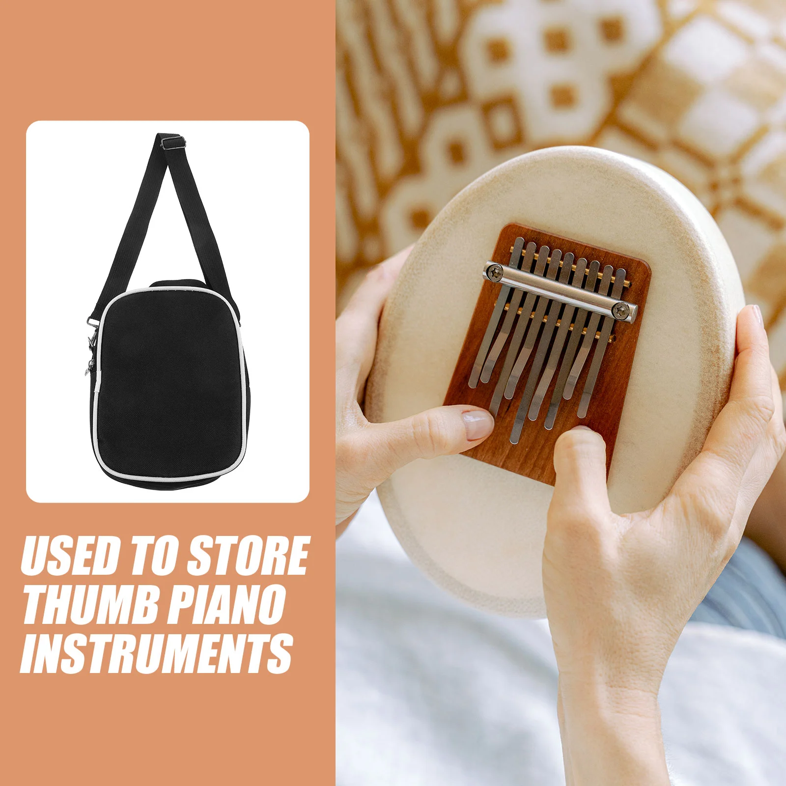 Thumb Bag 17 Key Kalimba Suitcase Piano Suitcases Instrument Crossbody Carrying