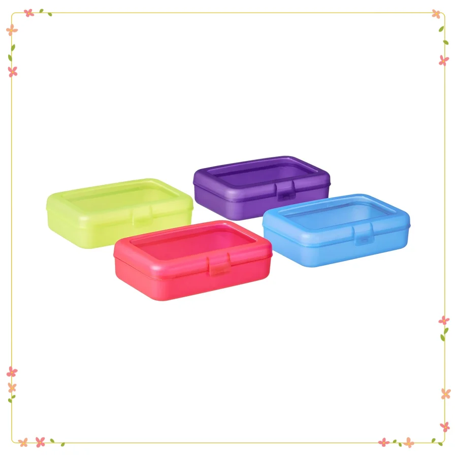 Large Plastic Pencil Cases 4-Pack for Students