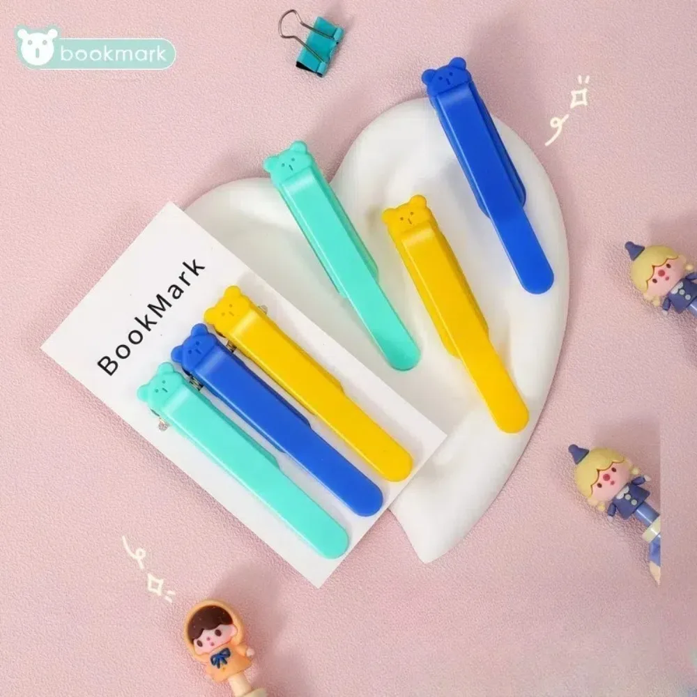 Animal Bookmark Bookmarks Stationery Supplies Silicone Bookmark 1/3 Pcs Cute Bear Bookmark Clip Automatically Follows Silicone Book Markers Stationery Supplies Notebook Page Divider