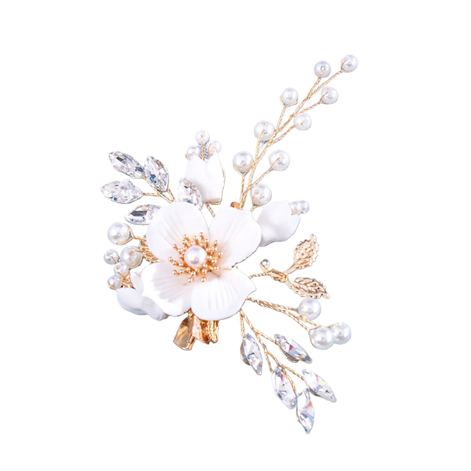 

Flower Decorative Side Hair Clip Bride Hair Styling Hairclips Forehead Hairpins for Bridesmaid Wedding Banquet Party