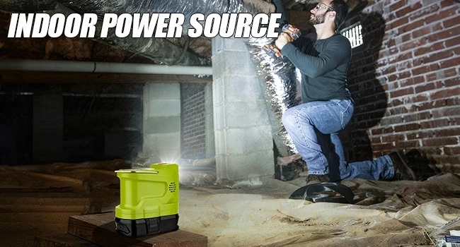 200W Powered Inverter Generator Compatible with Ryobi 18V Battery Portable Power