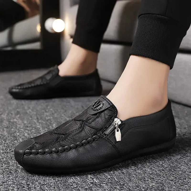 

2024 Spring Autumn Men Casual Shoes Fashion Breathable Men Slip on Shoes Men's Flats Male Driving Shoes Stylish Footwear