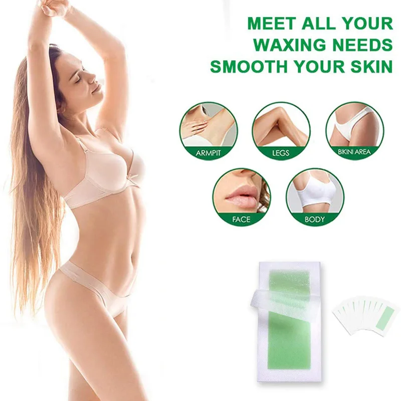 20pcs 18x9cm Depilatory Wax Strips For Hair Removal Epilator Waxing Strip Cold Wax Paper For Face Neck Arm Leg Body Skin Care hair removal wax hair removal tool