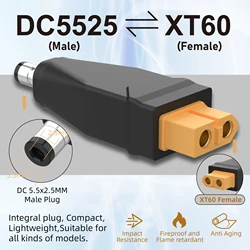 Universal XT60 to DC Plug Adapter for Charging UAVs and Laptops (DC5525 M TO XT60 F)