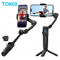 TOKQI 3-Axie Gimbal AI Tracking Stabilizer for Smartphone Anti-Shake Shooting Video Extendable Selfie Stick, with Mini Tripod