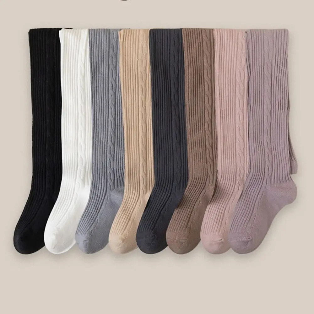 Cute Solid Color Children Tights Cotton Lolita Girls Pantyhose Princess Stockings Korean Style Knitted Leggings Baby kids pantyhose solid color pantyhose toddler tights kids leggings