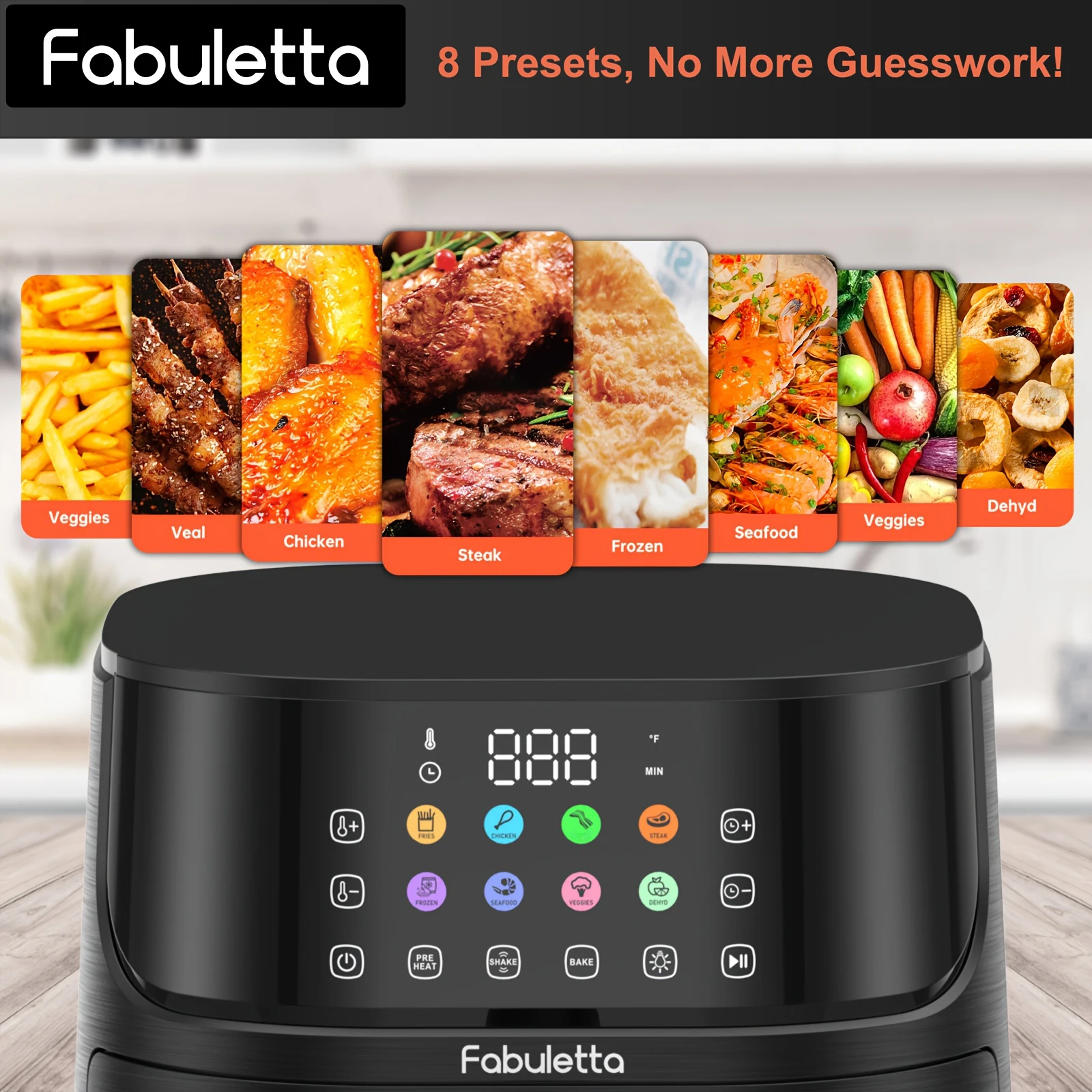 Air Fryer 5.8Qt, 11-in-1 Compact Air Fryers With Viewing Window, 450°F Digital AirFryer, 11 Smart Cooking Programs, Shake Remind 6