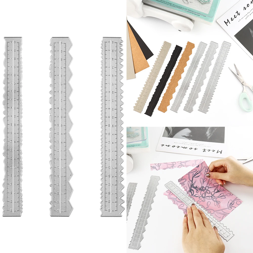 Metal Paper Tearing Ruler Deckle Edge Slimline Metal Cutting Dies