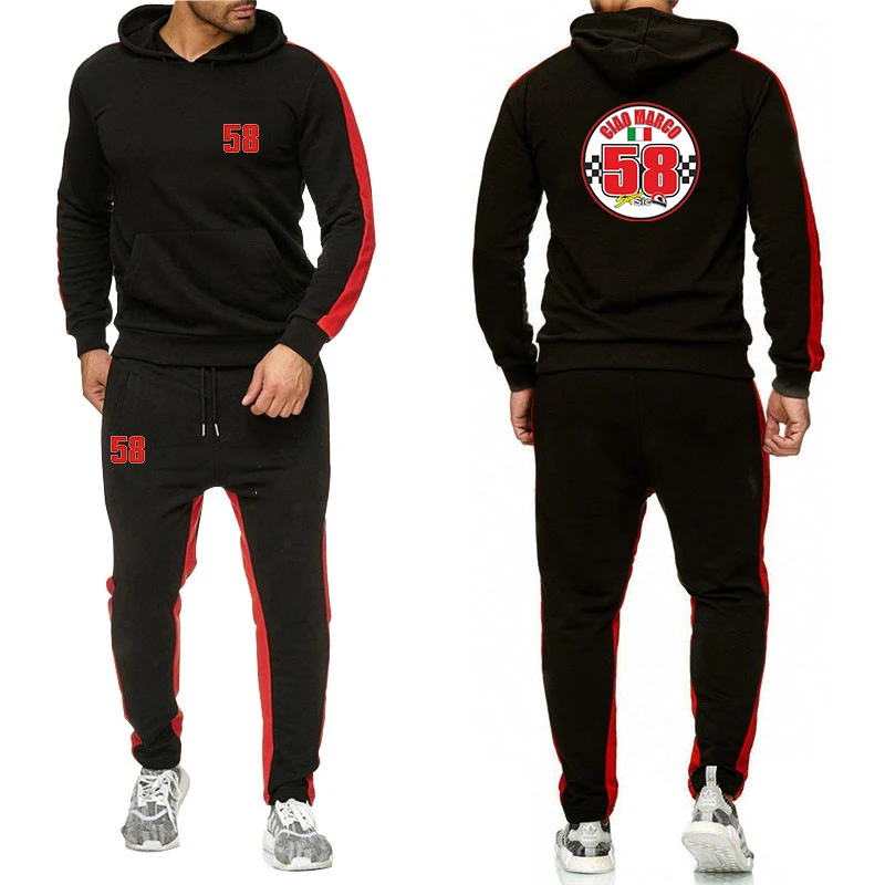 2023 men's new 58 super Sic Marco Simoncel spring and autumn hoodie sweatpants suit Harajuku jacket sports comfortable solid col