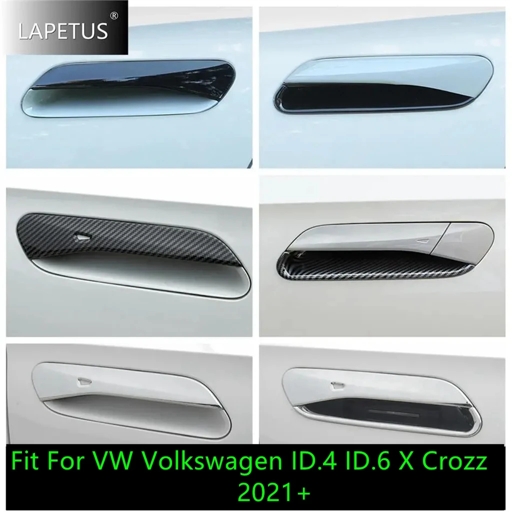 

Car Carbon Fiber / Chrome Door Pull Doorknob Handle Catch Cover Trim Accessories For VW Volkswagen ID.4 ID.6 X Crozz 2021 - 2023