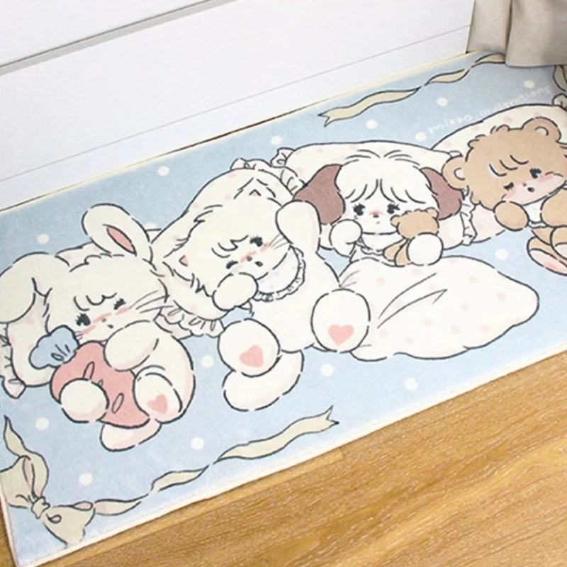 Cartoon Cute Girl Bedroom Bedside Carpet Animal Pattern Living Room Sofa Long Rug Kawaii Children's Floor Mat Plush Soft Mats IG 5