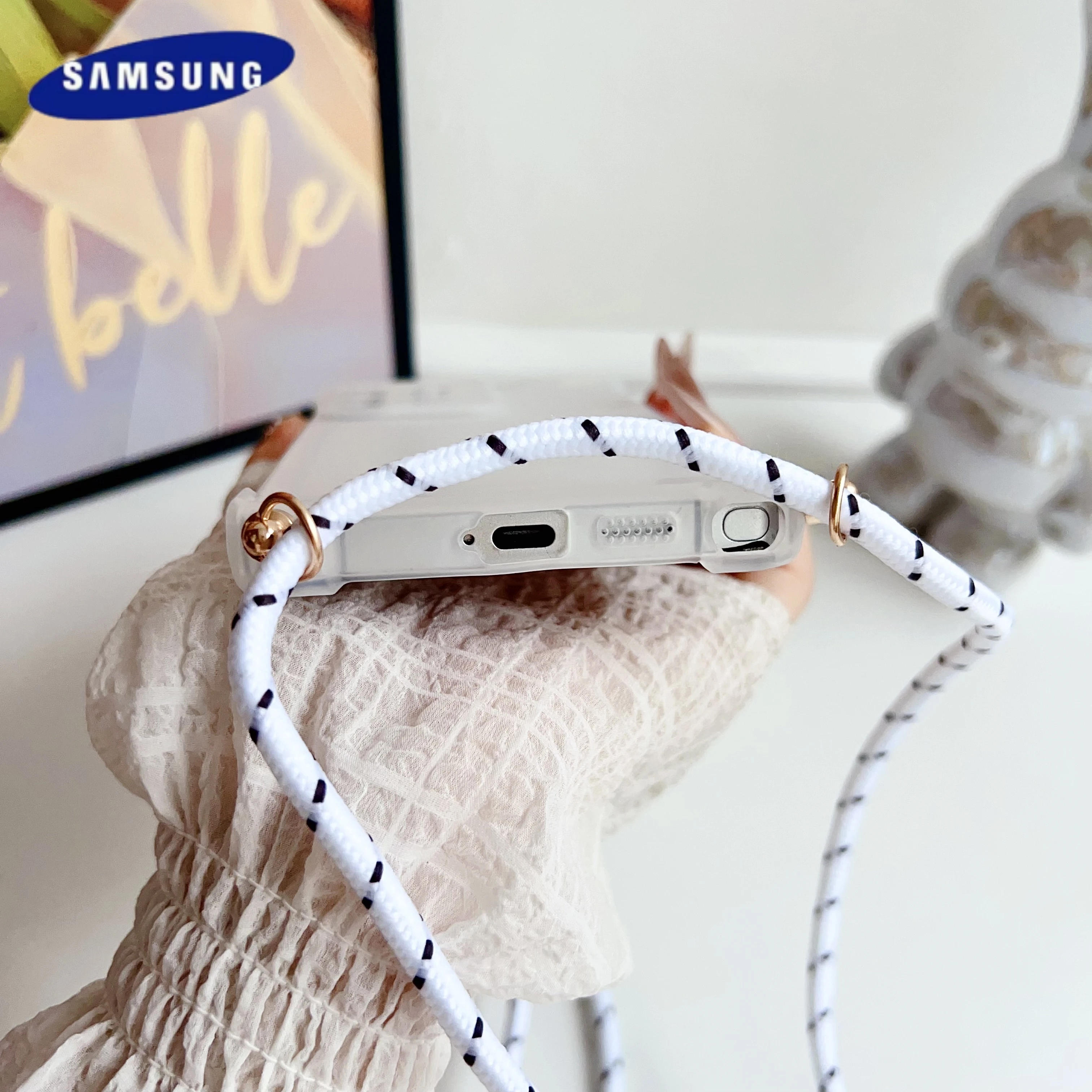 Crossbody Necklace Lanyard Candy Transparent Soft Phone Case - Clear Cover