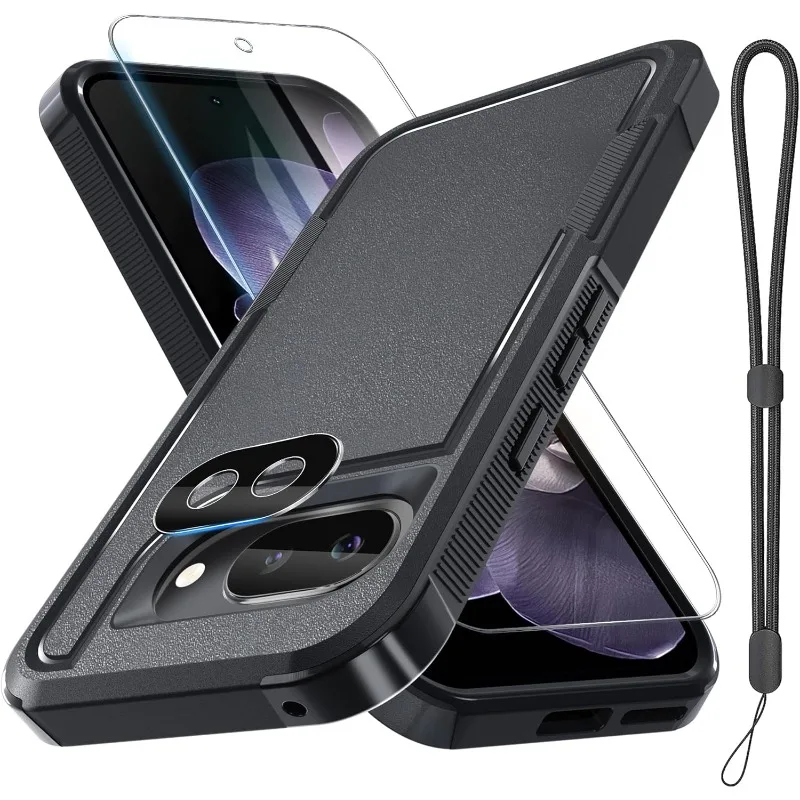 Military Grade Defender Armor with 2-in-1 Lens and Screen Protector Film Case