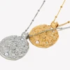 E.B.belle Sun Expression Pendant Necklace With Zircon Special Design Personalized Stainless Steel Women's Waterproof Jewelry