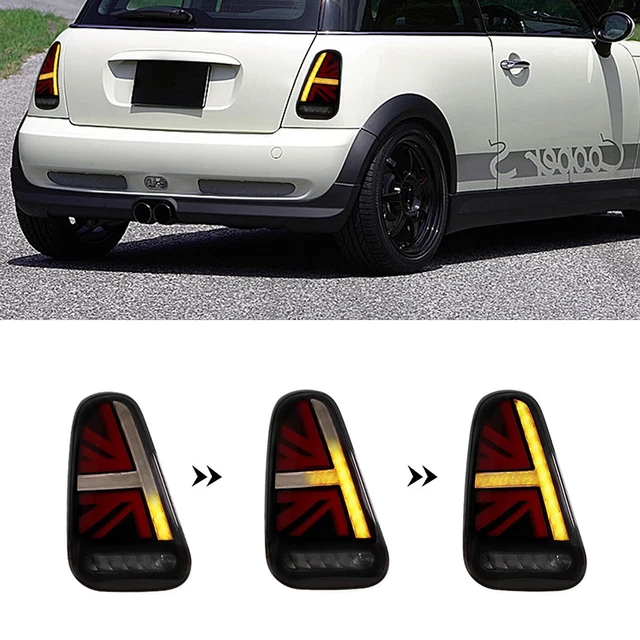2PCS Brand New Union Jack Style LED Tail Light with Brake Reverse Turn Signal for BMW Mini Cooper R50 R52 R53 2001-2007 4