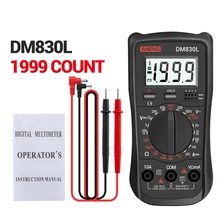 

DM830L Digital Multimeter Tester LCD Backlight Data Hold 1999 Counts DC/AC Capacitance Transistor Meter Multimeter Digital