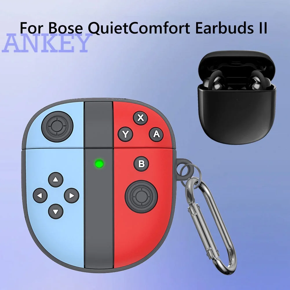 Per Bose Quietcomfort Earbuds Ii Case Qc 2 Custodia Per Cuffie In Silicone Cover 3D Cartoon Games Console Custodia Per Auricolari Con Gancio