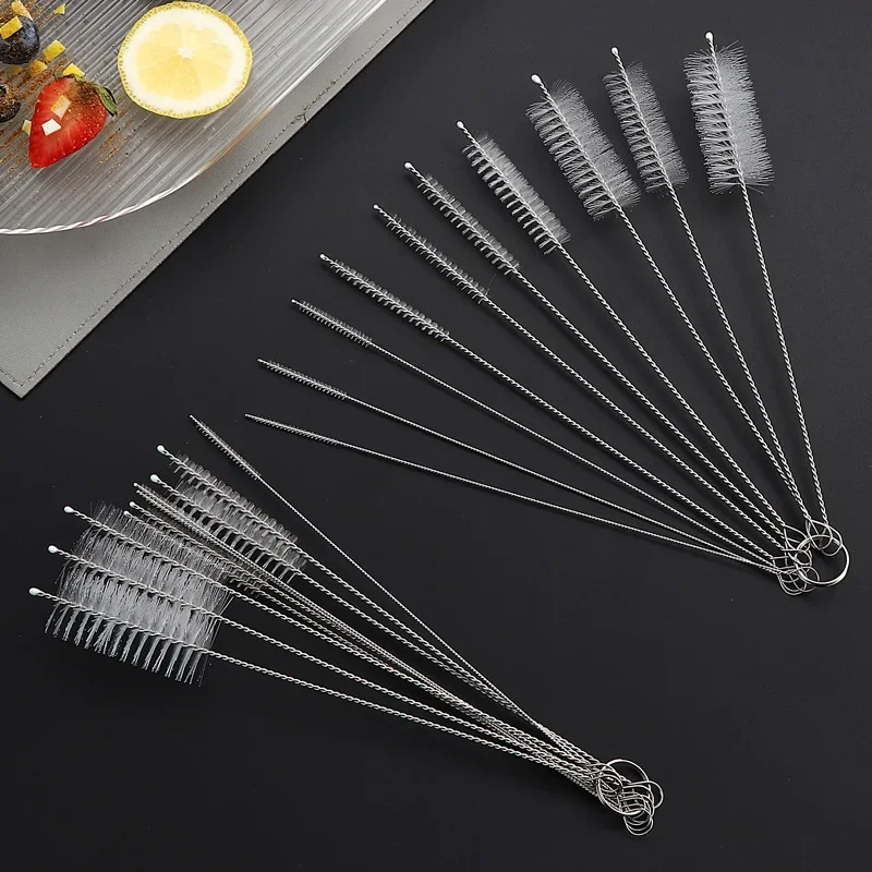 Lange Stroh-Bürsten-Set Nylon Langstiel-Rohrreiniger Mehrzweck-Becher-Flaschen-Riss-Reinigungsbürsten-Kit Haushalt Reinigungswerkzeuge – Detail 9